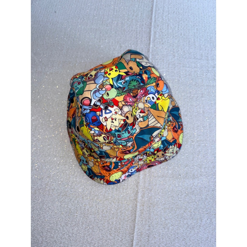 Pokemon Bucket Hat OS Multicolor Excellent All Over Print Pikachu Charizard Hat - Picture 3 of 8